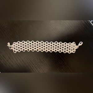 Lucky Brand  Wide Silver Tone Chain-Link Bracelet